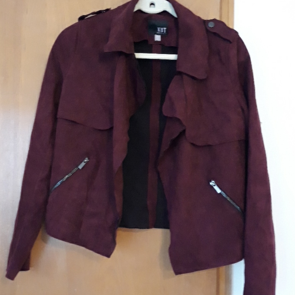 KUT FROM THE CLOTH,  MAROON SUEDE JACKET
